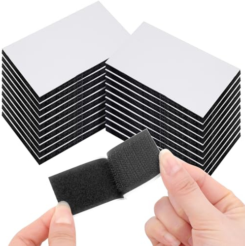 Klettband Selbstklebend Extra Stark 20 Stück, 30mm×50mm Doppelseitig Klettverschluss Selbstklebend, Schwarz Breit Selbstklebendes Klebepad zum Nähen, DIY-Projekte, Bürobedarf