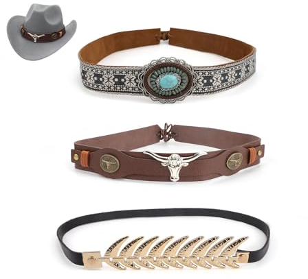 FINELYCR 3 Stück Hutband 52 cm, Hutband für Cowboyhut, Weiches PU Leder Hutbandersatz, Verstellbares Hutband für Cowboy Hut, Geeignet für Dekoration und DIY Hüte