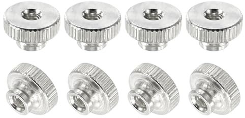 QUARKZMAN Dadi a Farfalla Scanalati, 24 Pezzi Dado M3 in Acciaio al Carbonio con Foro Passante Testa Alta, Argento