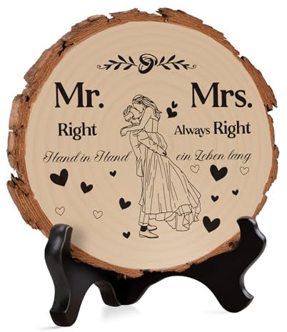 Hochzeitsgeschenk, Hochzeitsgeschenke für Brautpaar - Holzplakette Geschenke zur Hochzeit, Verlobungsgeschenk, Jahrestag Geschenk für Ihn Sie, Hochzeitstag Geschenk, Geschenk zum Valentinstag