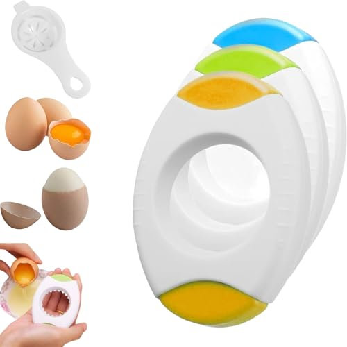 Gantants Egg Shell Opener, Necklacek Egg Opener Tool, Egg Shell Opener Topper Cutter, for Quickly Cutting Off The Tops of Cooked Eggs, Egg Cracker Separator for Raw (A + B + C)