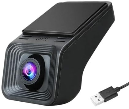 MESKEL Dashcam 2K USB Coche DVR ADAS 1440P Cámara Salpicadero Grabadora Reproductor Auto DVD Audio Voz Alarma Vídeo G-Sensor Grabación Ciclo Dash CAM(Black 1,128G)