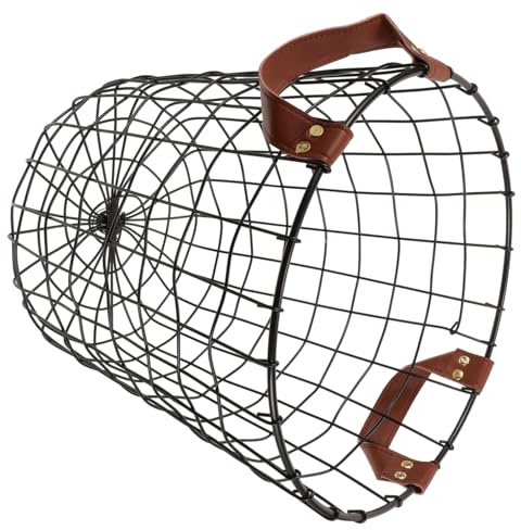 Zerodeko Cesto Per Combustibile in Filo Metallico Organizer Per Materiale Da Bruciare Accessorio Con Maniglia Robusto e Durevole Adatto Per Stoccaggio All Aperto e Utilizzo Multiuso