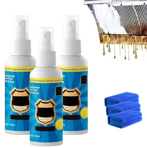 Magisches Entfettungsspray, Mehrzweck-Reinigungsspray ohne Abwaschen, Küchenreiniger-Spray, Entfetter für Öfen, Herde, Töpfe und Pfannen, Spülbecken (100ML,3PC)