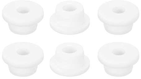 QUARKZMAN 6 Pezzi Occhielli in Gomma 19mm Foro di Perforazione, Passacavi Guarnizione 10mm ID Gommini Passacavo Scrivania Bianco Siliconica per Tappo Organizzare Filo Cablaggio Casa Auto
