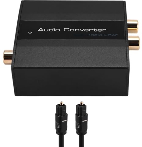 Pqahffowr Convertitore ottico a Convertitore Audio Adattatore Audio Digitale ad Analogico Coassiale a AUX da 3,5 Mm con Ottico