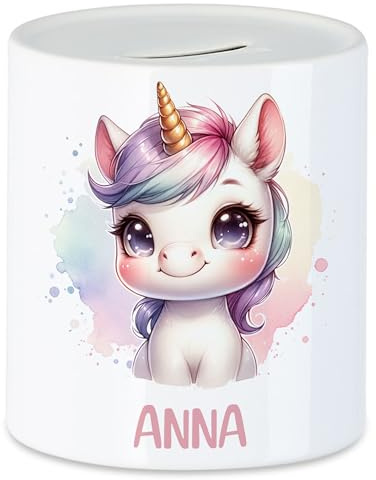 Spardose mit Hase für Kinder Namen Personalisiert | Personalisierte Spardose Wunschname Kinderspardose Hase-Motiv | Geschenk Mädchen Junge | Sparbüchse Weihnachten, Geburtstag, Geburt Taufe