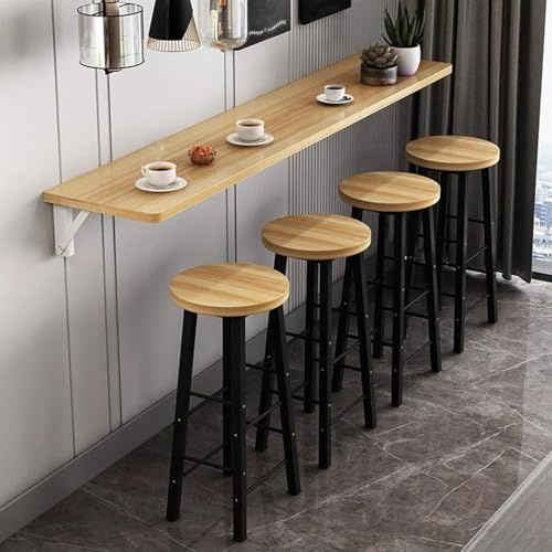 Foldable Wall-Mounted Dining Table - Space-Saving Kitchen Bar Table, Walnut Finish, 39.4x15.7in - Perfect for Small Spaces, Modern Style, Easy Setup