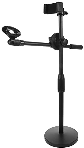 Soporte de Micrófono Ajustable de Metal Disco Negro