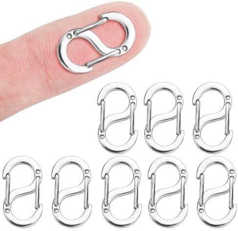 KEMUZ 8 Piezas De Cierre De Carabina De Plata 925 Con Doble Abertura, Cierre Para Pulseras, Cierre De Cadena, Cierres Metálicos, Cierres Para Collar Con Clip, Conector De Pulsera (Plata)