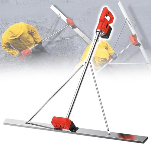Chape en Béton Kit Vibratoire Règle Dameuse De Nivellement De Béton 6000rpm 150cm Machine Vibrante De Finition De Ciment Alimentée par Batterie, 110v 1battery