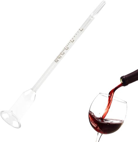 Medidor Alcohol para Vino Vinómetro Vidrio de 0 a 25 Grado Alcohólico Porcentaje Alcohol Medidor de Alcohol para Vino Cerveza Espumoso Licor y Brandy
