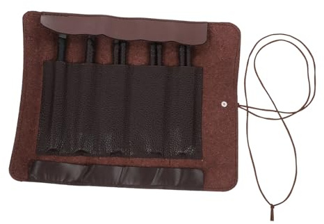 Hohopeti Kit di 8 Pezzi Utensili per Intaglio in Acciaio con Borsa e Portatile per Artigiani e Artisti del Legno Fai da Te