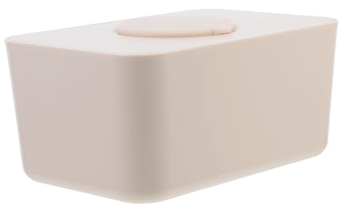 LIFKOME Versiegelte Feuchttücherbox aus Silikon Rechteckig Beige Große Kapazität für Wohnzimmer und Auto Praktisch und Ordentlich