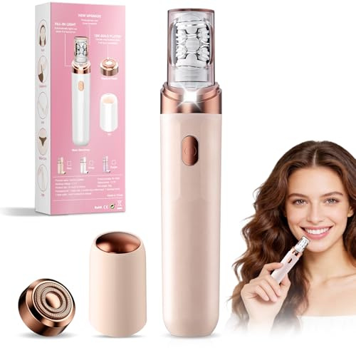 2026 New Epilator for Women - 2 in 1 Facial Epilator for Women with LED Light - Rechargeable Electric Hair Shaver for Face/Lip/Underarm/Legs/Bikini Area/Arm/Mustache Hair Remover -Cordless Tweezers