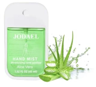 Mist Hydrating Hand Sanitizer Spray for Adults, Travel size, Up to 500 Sprays, Multi-Flavor, Quick-Dry & Non-Sticky, Portable Hand Cleanser For Daily Use (Aloe Vera)