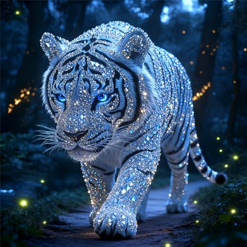 DSFEFV Tiger Diamond Painting Erwachsene Adult,DIY Diamant Painting Bilder,Daiments Painting Erwachsene Für Home Wand Decor,Frauen Geschenk. (Tiger)