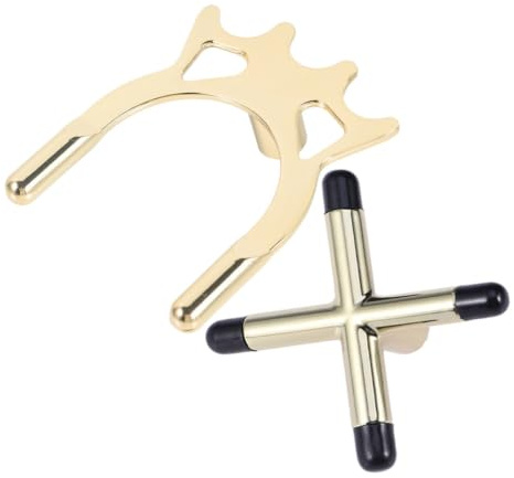 CLISPEED 2 Piezas de Cabezal de Puente para Taco de Billar Recubrimiento de Cobre, Diseño en Cruz, Desmontable para Juegos de Billar y Sala de Juegos