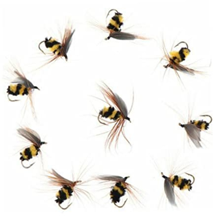 BeVistoso Lot d'appâts artificiels pour la pêche à la Mouche, leurres pour truites, Insectes, Crochet, 10 pièces