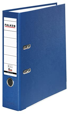 3x PP-Color Kunststoff-Ordner 8 cm breit DIN A4 blau FALKEN | Made in Germany Kunststoffbezug außen Papierbezug innen Vegan