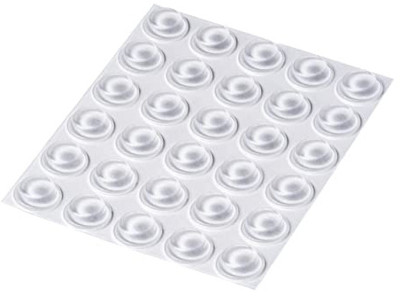 Happy Bananas Self-Adhesive Clear Rubber Bumper Feet 12.7 mm x 3.5 mm | Non-slip protective pads for chopping boards, worktops, glass and crafts. Pack of 30