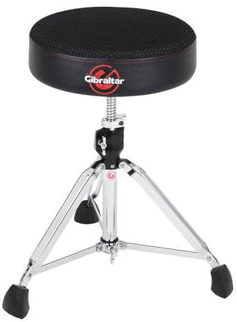 Gibraltar Schlagzeughocker, Drumhocker 9800 Series Air Tech, 9808ARW (Durchmesser: 35cm, Dry-Mesh Stoff, Super Lock, Drehspindel zur Höhenverstellung, 'Super Foot' Gummifüße)