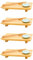 DuneDesign 4 Piatti da Sushi Giapponesi - 27x16x4 Tavole di Servizio in Bambù - Set con Ciotole