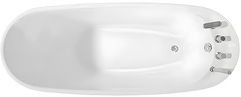 Vente-unique-Bañera exenta NATALIA - 1 plaza - 220L - Ancho 150 x Prof. 75 x Alt. 70 cm - Blanco