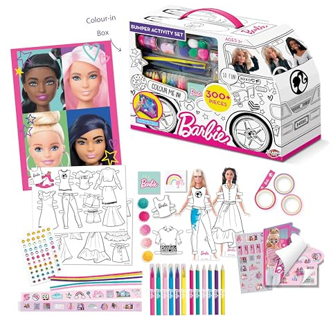 Barbie Licenced Bumper Activity Set – Craft Kits For Kids with 300+ Pieces