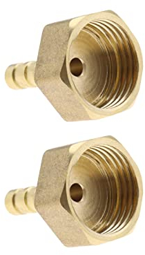 Create idea 2 raccordi in ottone per tubi, da filettatura 1/2¡± BSP a coda spinata da 6 mm, per tubi per carburante, aria, gas, acqua, olio