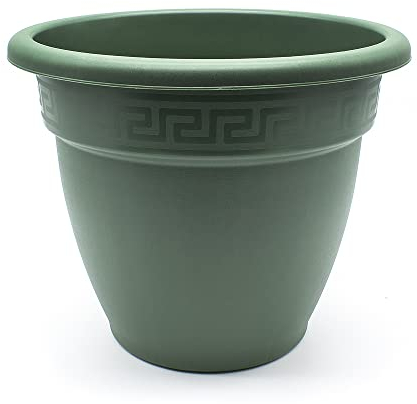 CABLEPELADO Macetero rendondo de plastico, Maceta de plástico, Tiesto para Flores, Macetero para Suelo, 33 cm Altura x 42 cm Diámetro Superior x 23 cm Diámetro Inferior, Plástico, Verde