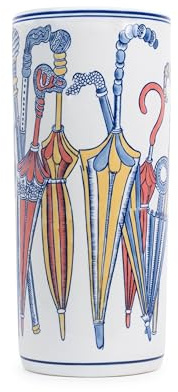 Assorted Collections Ceramic Umbrella Stand | 18″ Tall Porcelain Holder for Umbrellas, Walking Sticks or Planters | Elegant Entrance & Hallway Décor | Durable & Easy to Clean