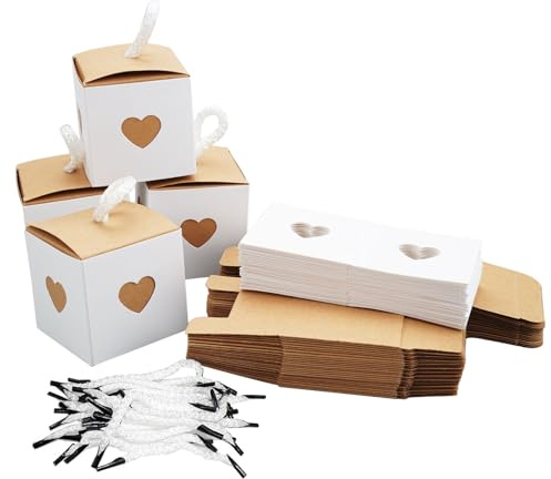 30 Piezas Cajitas Regalo Pequeñas, Regalo Kraft Vintage Corazón