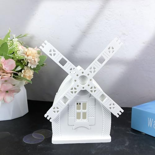 Skeadex Silikonformen Gießformen Häuser, 3D Silikonform Ostern Silikonform Haus Gips zum Gießen Ostern Gießform Häuser Silikonformen Haus Silikonform Windmühle Giessform Silikon Häuser für DIY