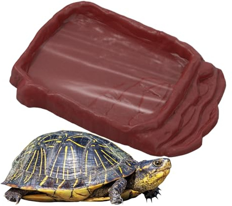 Reptilvattenskål - Reptilee badpool | reptilbadpuol med ramp och baskning, skäggig draktallrik, akvarieprydnad | Watterskål - Sköldpaddslivsmiljö, inomhus utomhus
