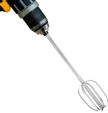 Meat Grinder & Egg Beater Drill Attachment, 304 Stainless Steel Food Hand Mixer Tool for Standard Electric Drills Whisk Kitchen Accessories for Ground Meat Patties Dough Cream & Batters (Silver)