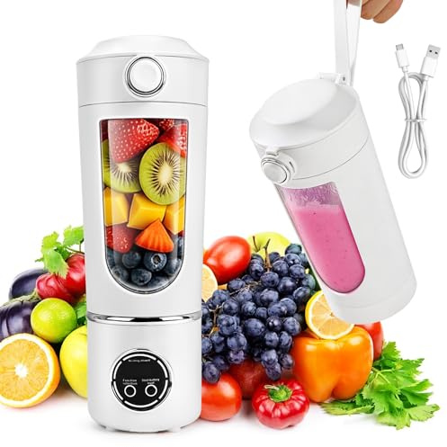 Batidora portátil de 700 ml, batidora de vaso mini Maker to Go | Maker to Go Mini Batidora de pie con tapa de viaje de 12 cuchillas de acero inoxidable para cocina, gimnasio, oficina