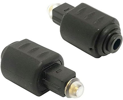 REY Adattatore audio digitale Toslink maschio a Mini Toslink femmina, Nero