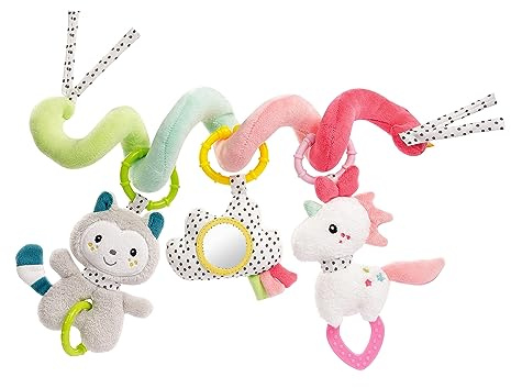Fehn Aiko & Yuki Aktivitetsspiral, barnvagnsleksak för att känna på och ta tag i, babyleksak för säng, lekhage och babyskydd, motorisk leksak för bebisar och småbarn från 0 månader Aiko & Yuki