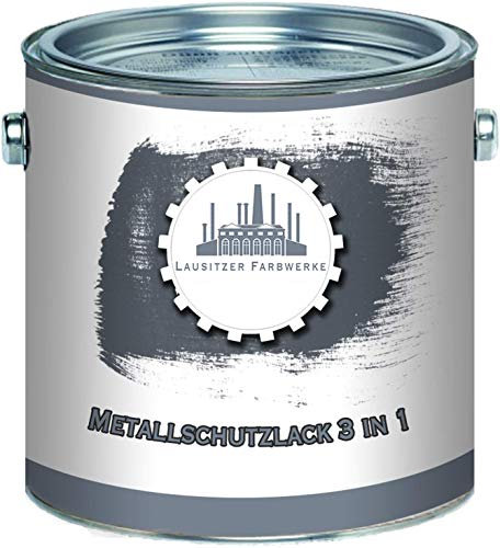Lausitzer Farbwerke Metallschutzlack 3in1 SEIDENMATT Achatgrau RAL 7038 Grau 3-in-1 du sparst dir Anti-Rost-Produkte Metallfarbe Metalllack Farbe für Metall Stahl Eisen Zink Aluminium (5 L)