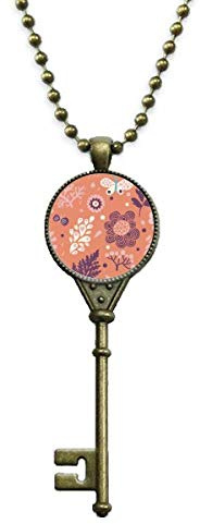 DIYthinker Pansy Flower Plant Paint Art Deco Gift Fashion Key Necklace Pendant Tray Embellished Chain
