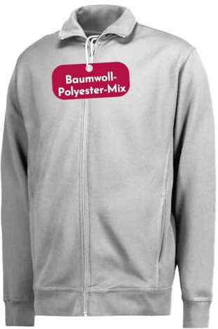 Clinotest Sweatjacke ohne Kapuze Herren & Damen - 60% Baumwolle & 40% Polyester mit Stehkragen, Reißverschluss, Langarm - Atmungsaktive Sweatshirtjacke - Bequeme Sweat Jacke für Freizeit und Sport