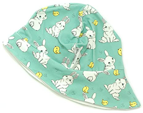 Kleine Könige Sonnenhut Sommer Mütze Baby Jungen · Modell Küken Häschen Kleiner Hase Mint, weiß · Ökotex 100 Zertifiziert · Größe 98/104