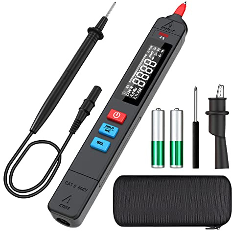 BSIDE Digital Multimeter Pen-Type EBTN LCD 6000 Counts Portable Voltmeter Capacitance Diode Ohm Hz V-Alert Live Check Voltage Tester for Electronic Maintenance