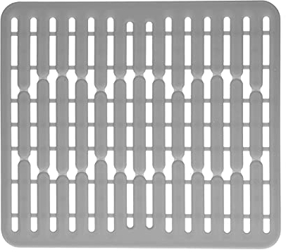 Joyzan Tapis Évier, Cuisine Trous Drainage Gris Fond Vaisselle Déposer Couvert Protection Egouttoir Découper Protège Evier Découpable Séchage Isolation Thermique Comptoir Verrerie Porcelaine Casserole