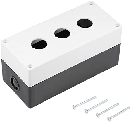 RANRAO Druckknopfschalter Steuerstation Box 22mm 3 Löcher Blende weiß und schwarz