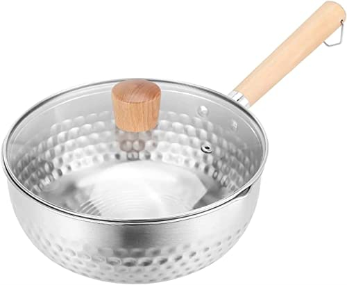 YQBUER Wok-Edelstahl-Milchtopf mit Deckel Saucentopf mit Zwei-Wege-Düse Suppentopf Mehrzweck-Haushaltsküchentopf