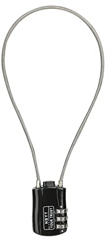 NBYT trådkombinationslås hänglås, tråddiameter 3/24 tum, 40 cm omkrets, lämplig för resebagage, ryggsäck, cykelhjälm, litet skåp, gymskåp, resväska