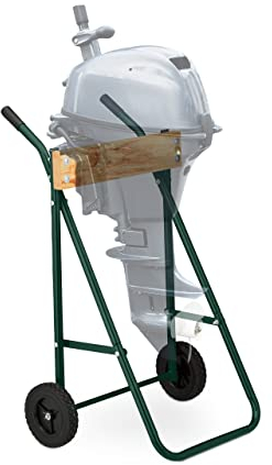 Relaxdays Außenborder Ständer, Lagerung & Transport, Langschaft Außenbordmotor bis 100 kg, Stahl Motorhalter, dunkelgrün