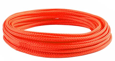 MOCNT 6mm Guaina Cavi PET Guaina Cavo Intrecciata Manicotto Espandibile Guaina Fili Elettrici Gestione Cavi Flessibile Ordinato Protettivo Tubo Guaina Isolante Arancia 15 Metri